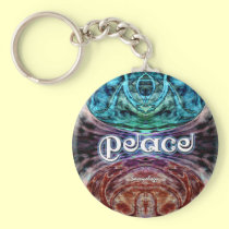 Peace Meditation Graphic Keychain keychains
