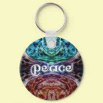 Peace Meditation Graphic Keychain