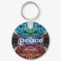 Peace Meditation Graphic Keychain