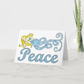 Peace Mermaid Holiday Dreams card