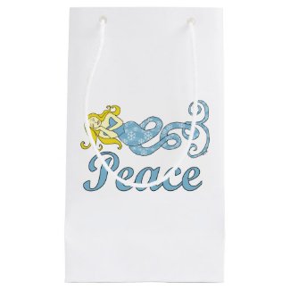 Peace Mermaid Holiday Dreams Small Gift Bag