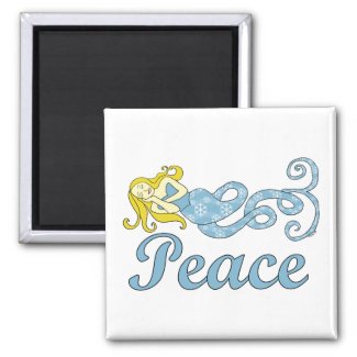 Peace Mermaid (Holiday Dreams) Square magnet