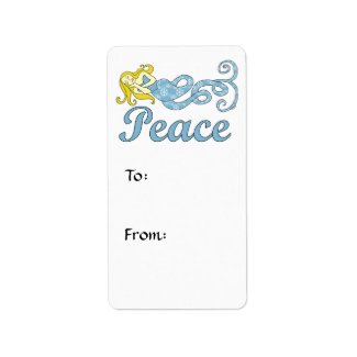 Peace Mermaid Holiday Gift Labels label