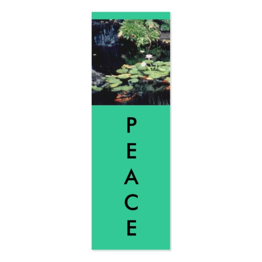 PEACE Mini Bookmarks Business Cards (front side)