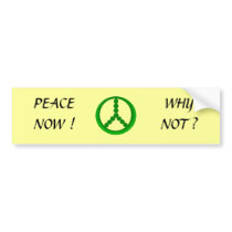 PEACE NOW ! - bumper sticker bumper stickers