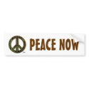 Peace Now Bumper Sticker bumper stickers by threesalamanders Peace Now Bumper Sticker bumper stickers