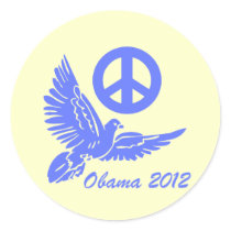 peace Obama 2012 Round Sticker