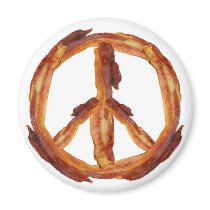 Peace Of Bacon Fridge Magnet