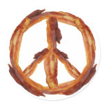 Peace Of Bacon Round Stickers