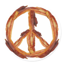 Peace Of Bacon Round Stickers