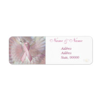 Peace On Angelic Wings Pink Ribbon Address Label labels
