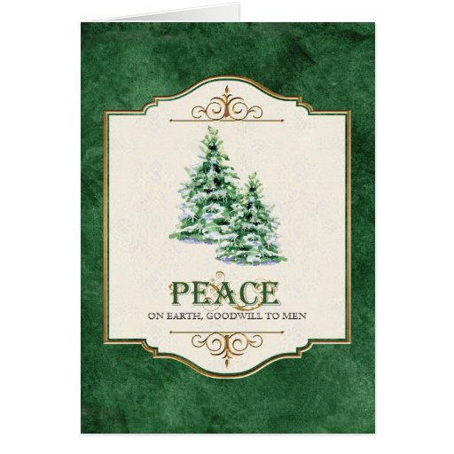 Peace on Earth Christian Christmas Tree Greeting Card | Zazzle