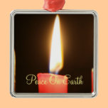 Peace On Earth Christmas Candle Ornament ornaments