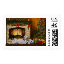Peace on Earth- Christmas Dogs Postage Stamp