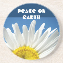Peace on Earth coaster gifts sandstone Daisy