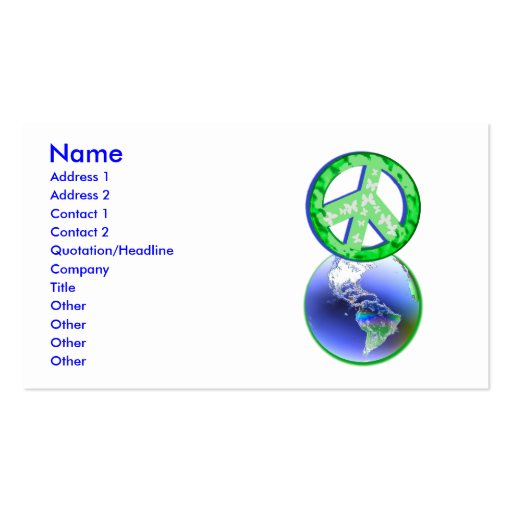 Peace on Earth Day - Business Business Card
