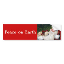 Peace on Earth Dog Art Chihuahua Bumper Sticker bumper stickers