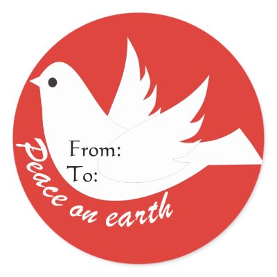 Peace on Earth Gift Tag round stickers
