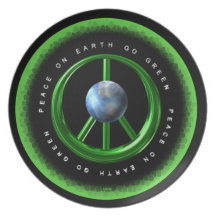 Peace on Earth Go Green by Valxart.com Dinner Plates