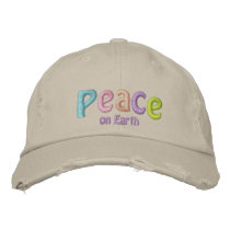 Peace On Earth, Hippie & Anti War Quote embroidered hats by beverlytazangel Peace On Earth, Hippie & Anti War Quote embroidered hats