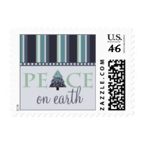 Peace on Earth Holiday Postage :: blue (small) postage