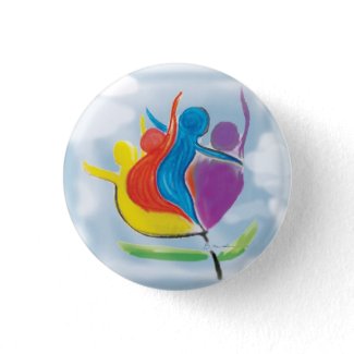 Peace on Earth People in Harmony Button