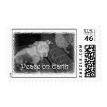 Peace on Earth pit bull stamp