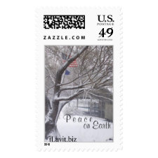 PEACE ON EARTH Postage Stamp Winter & Christmas