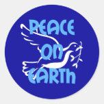 Peace on earth round stickers