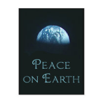 Peace on Earth with Image of Earth from Space Postcard