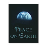Peace on Earth with Image of Earth from Space Postcard