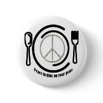 Peace on Plate Button