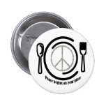 Peace on Plate Button