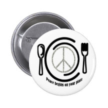 Peace on Plate Button
