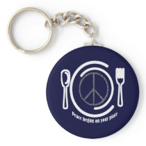 Peace on Plate Key Chain