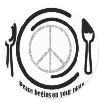 Peace on Plate Stickers stickers
