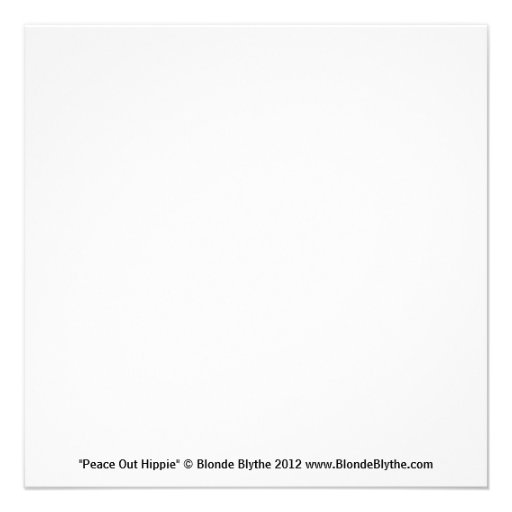 Peace Out Girl Hippie Flashing Peace Sign Personalized Invitations