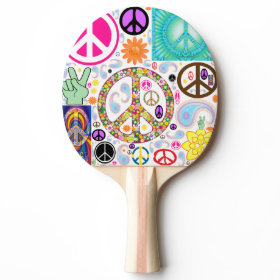 Peace & Paisley Collage Ping Pong Paddle
