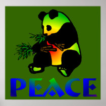 Peace Panda Bear Poster
