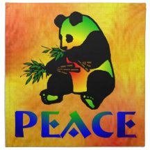 Peace Panda Bear Printed Napkins