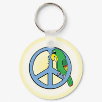 Peace Parrot Keychain by MenagerieMayhem Peace Parrot Keychain