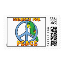 Peace Parrot Postage Stamps by MenagerieMayhem Peace Parrot Postage Stamps