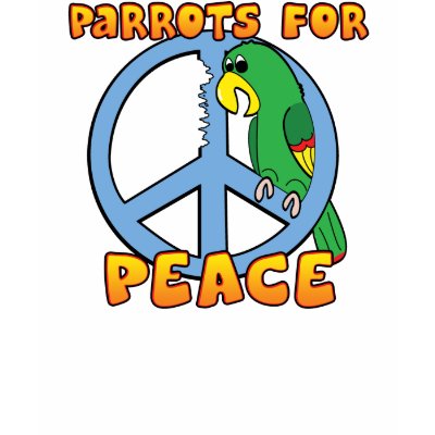 Peace Parrot T-Shirt by MenagerieMayhem
