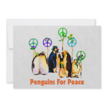 Peace Penguins Custom Invitations