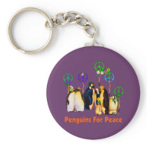 Peace Penguins Keychain