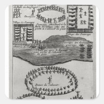 Peace pipe dance of the Iroquois Square Stickers