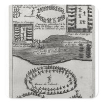 Peace pipe dance of the Iroquois Square Stickers