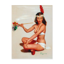 Peace Pipe Pin-Up Postcard