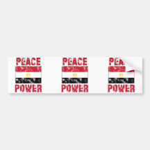 Peace Power Vintage Bumper Sticker