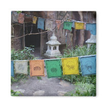 PEACE PRAYER FLAGS AT TEMPLE magnets